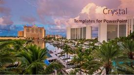  Presentation with resorts - Presentation design featuring sarasota-florida-usa-marina background and a coral colored foreground