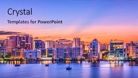  Presentation with florida - Audience pleasing presentation design consisting of sarasota florida usa skyline backdrop and a  colored foreground