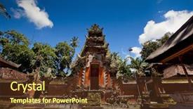  Presentation with pura - Cool new PPT theme with saraswati - ancient temple pura desa backdrop and a tawny brown colored foreground