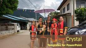  Presentation with sarawak - Beautiful presentation theme featuring sarawak-malaysia-june-1-2014 backdrop and a tawny brown colored foreground