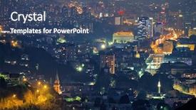  Presentation with awards night presentations - Colorful slides enhanced with sarayevo cityscape by night bosnia backdrop and a  colored foreground
