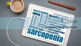  Presentation with digital health - Presentation design enhanced with sarcopenia-muscle-loss-due background and a light blue colored foreground