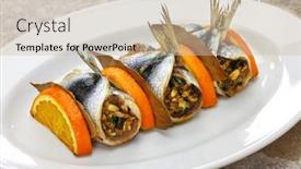  Presentation with traditional - Slide deck with sarde-a-beccafico-traditional-sicilian background and a soft green colored foreground