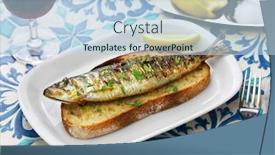  Presentation with grilled - Amazing presentation having sardinhas-assadas-portuguese-grilled-sardine backdrop and a light blue colored foreground