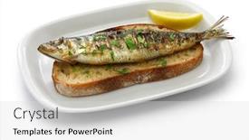  Presentation with sardines - Beautiful presentation theme featuring sardinhas-assadas-portuguese-grilled-sardines backdrop and a light gray colored foreground