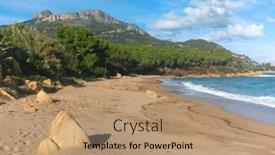  Presentation with 2019 - PPT layouts consisting of sardinia-italy-tancau-beach-santa background and a coral colored foreground