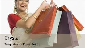  Presentation with saree - Presentation theme having saree - beautiful south indian woman holding background and a coral colored foreground