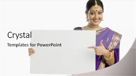  Presentation with saree - Slides with saree - beautiful woman in traditional assamese background and a white colored foreground