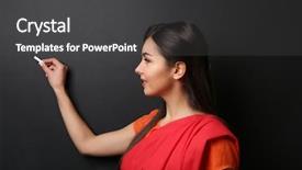  Presentation with saree - Slide set with saree - portrait of indian female teacher background and a dark gray colored foreground