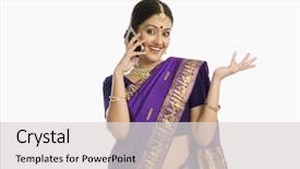  Presentation with saree - Cool new presentation with saree - woman wearing mekhla and talking backdrop and a light gray colored foreground