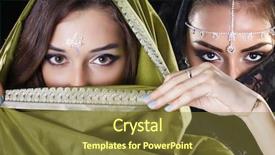  Presentation with indian women children - Theme consisting of saree - young beautiful brunette women background and a tawny brown colored foreground