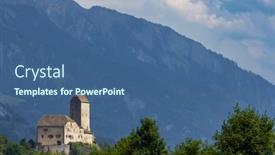  Presentation with castle - PPT theme consisting of sargans-castle-canton-of-st background and a ocean colored foreground