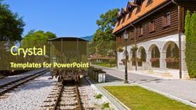  Presentation with discovery journey - Presentation theme enhanced with sarganska osmica shargan eight - serbia background and a tawny brown colored foreground