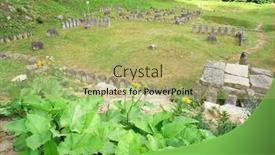  Presentation with altitude - Amazing presentation theme having sarmizegetusa-regia-ruins-situated backdrop and a yellow colored foreground