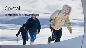  Presentation with expedition - Presentation design featuring alpine expedition climbing mt sar background and a light gray colored foreground