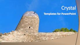  Presentation with free air traffic control tower - Theme featuring sar - detail tower at fortress background and a teal colored foreground