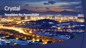  Presentation with hong kong - Slides enhanced with sar - famed skyline of hong kong background and a ocean colored foreground