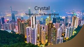  Presentation with hong kong china - PPT theme enhanced with sar - hong kong china city skyline background and a light blue colored foreground