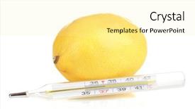  Presentation with cancer lemon green ribbon - Slide deck consisting of sar - lemon and thermometer isolated background and a  colored foreground