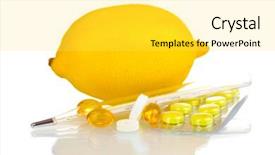  Presentation with lemon - Amazing presentation theme having sar - lemon pills and thermometer isolated backdrop and a  colored foreground
