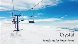 Presentation with macedonia - Presentation featuring sar - ski lift at ski resort background and a white colored foreground