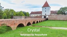  Presentation with western - Beautiful PPT theme featuring sarvar-castle-nadasdy-var-western backdrop and a seafoam green colored foreground