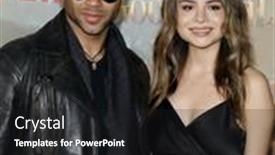  Presentation with evil - PPT layouts with sasha-clements-and-corbin-bleu background and a dark gray colored foreground