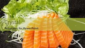  Presentation with black - PPT theme having sashimi-on-the-black-background background and a yellow colored foreground