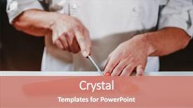  Presentation with salmon fish - PPT layouts with sashimi preparing traditional japanese background and a coral colored foreground