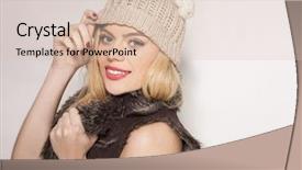  Presentation with winter landscape winter tree - Colorful slide deck enhanced with sassy - beautiful trendy blond woman backdrop and a lemonade colored foreground