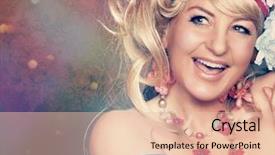  Presentation with girl power - PPT theme featuring sassy - happy flower power girl background and a  colored foreground