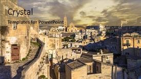  Presentation with sun rising over north america - Presentation featuring sassy - impressive ancient matera over sunset background and a coral colored foreground