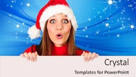  Presentation with blue stars - Colorful PPT layouts enhanced with sassy - santa girl with stars backdrop and a  colored foreground