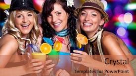  Presentation with aviation club - Theme with sassy - three beautiful girls celebrating background and a coral colored foreground