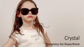  Presentation with attitude in - Audience pleasing presentation theme consisting of sassy - young girl in oversized glasses backdrop and a  colored foreground