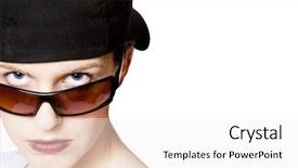  Presentation with book wide open - Audience pleasing PPT layouts consisting of sassy girl with baseball cap backdrop and a white colored foreground