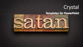  Presentation with satan - Presentation having satan-word-abstract-in-vintage background and a dark gray colored foreground