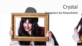  Presentation with satan - Amazing presentation design having satanic - satan halloween concept isolated backdrop and a light gray colored foreground