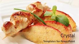  Presentation with apple - Amazing presentation theme having sate - chicken skewer and baked apple backdrop and a yellow colored foreground