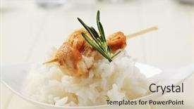  Presentation with sate - Cool new slides with sate - chicken skewer on bed backdrop and a soft green colored foreground