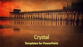  Presentation with florida beach - Presentation theme with sate - fishing pier in cocoa beach background and a tawny brown colored foreground