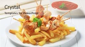  Presentation with sate - Amazing slides having sate - grilled chicken on sticks backdrop and a  colored foreground