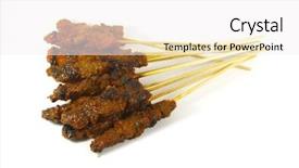  Presentation with sate - Slides consisting of sate - popular and common food found background and a  colored foreground