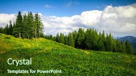  Presentation with blue mountain - Slide set with sate - summer landscape green mountain background and a  colored foreground