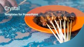  Presentation with sate - Audience pleasing slide set consisting of sate biawak - delicious monitor lizard backdrop and a ocean colored foreground