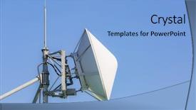  Presentation with telecommunication - Slides having satelite - big telecommunication satellite and radio background and a light blue colored foreground