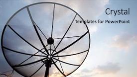  Presentation with satellite dish - Cool new theme with satelite - big telecommunication satellite dish backdrop and a light blue colored foreground
