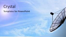  Presentation with antenna - PPT layouts consisting of satelite - black antenna communication satellite dish background and a light blue colored foreground