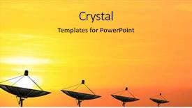  Presentation with satellite communication - Audience pleasing presentation design consisting of satelite - black antenna communication satellite dish backdrop and a light gray colored foreground