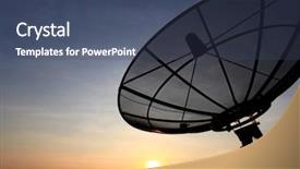  Presentation with satellite communication - Presentation design having satelite - black antenna communication satellite dish background and a ocean colored foreground